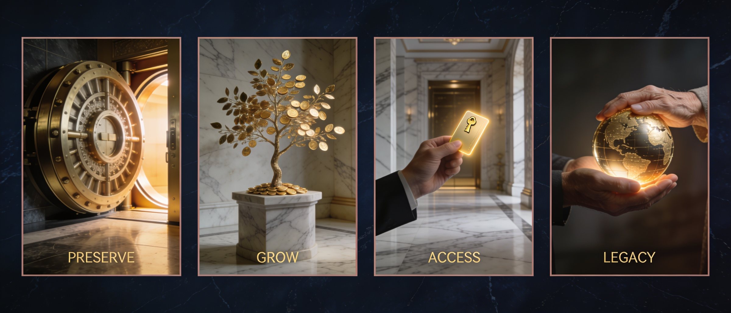 Four pillars of the Global Reserve: Preserve, Grow, Access, Legacy